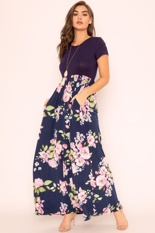 Short Sleeve Floral Maxi Dress – EG fashion | ClozArt