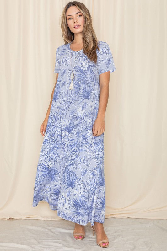 Tropical Tiered Flowy Maxi Dress – EG fashion | ClozArt