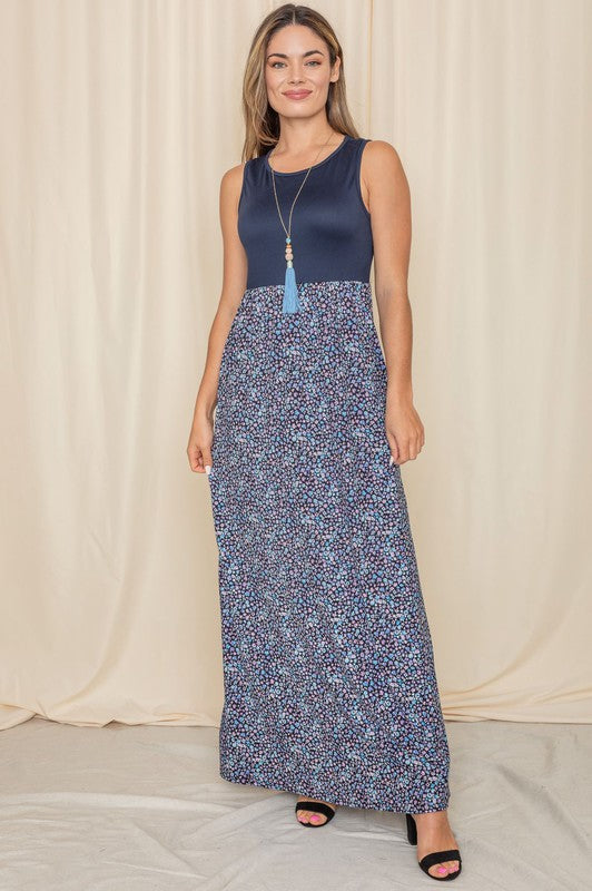 Plus Sleeveless Floral Maxi Dress – EG fashion | ClozArt