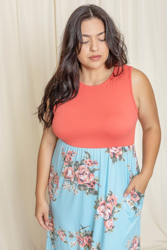 Plus Sleeveless Floral Maxi Dress – EG fashion | ClozArt