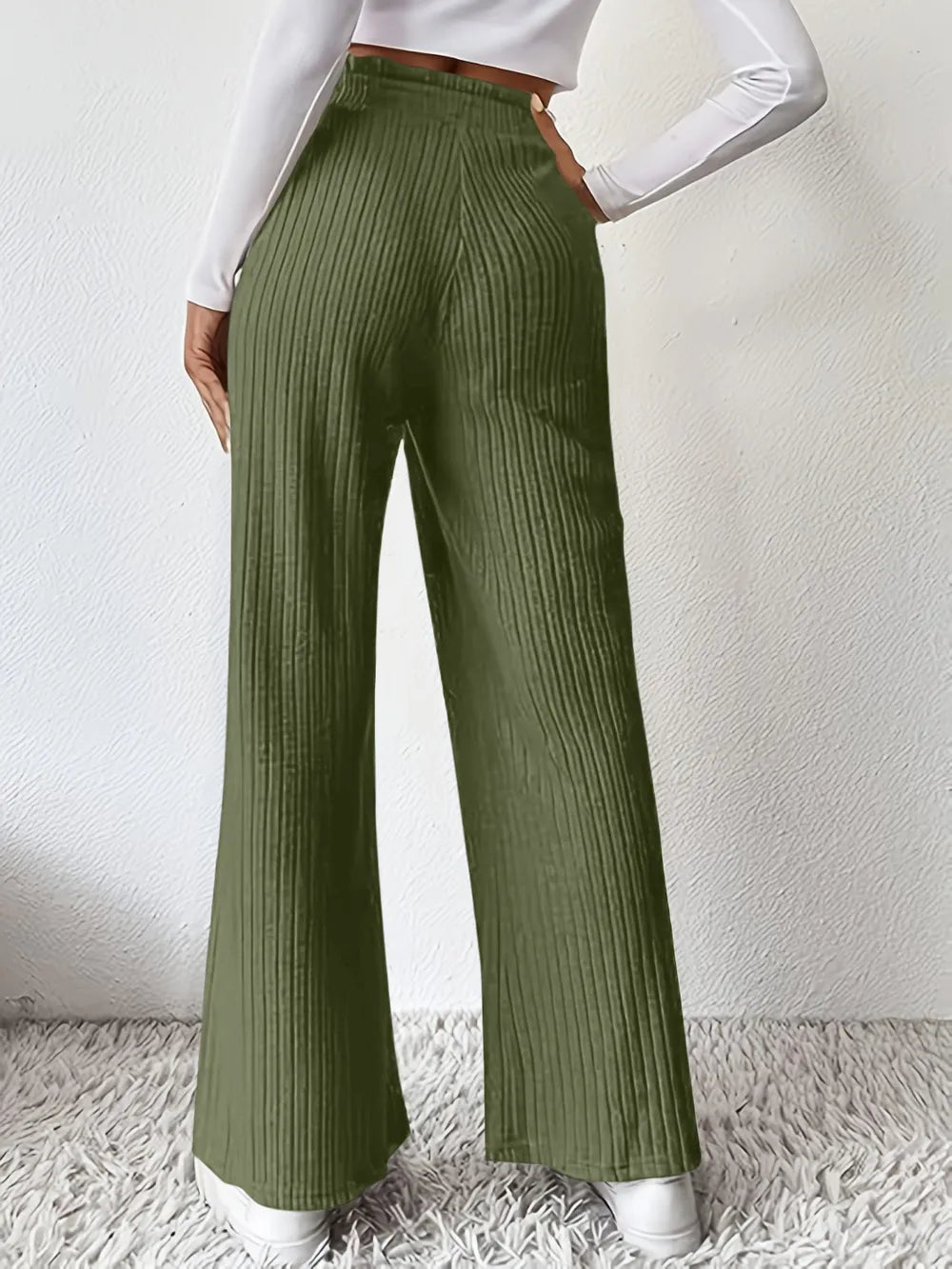 Ribbed High Waist Pants – Trendsi | ClozArt