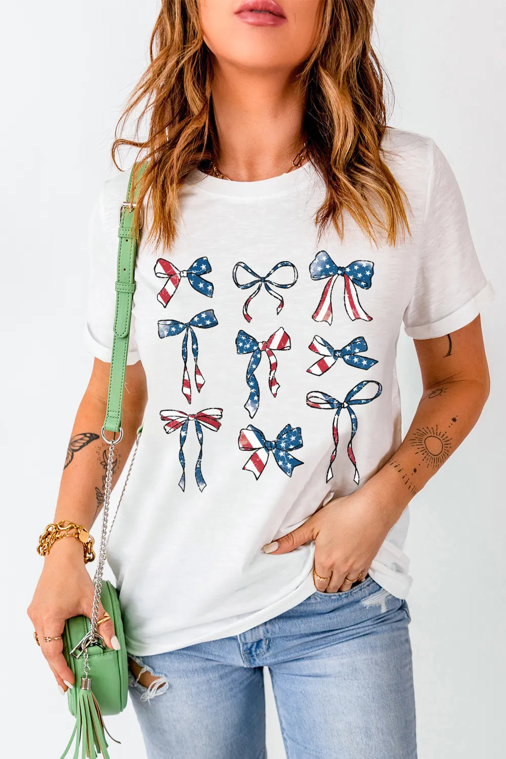 Bow Round Neck Short Sleeve T-Shirt – Trendsi | ClozArt