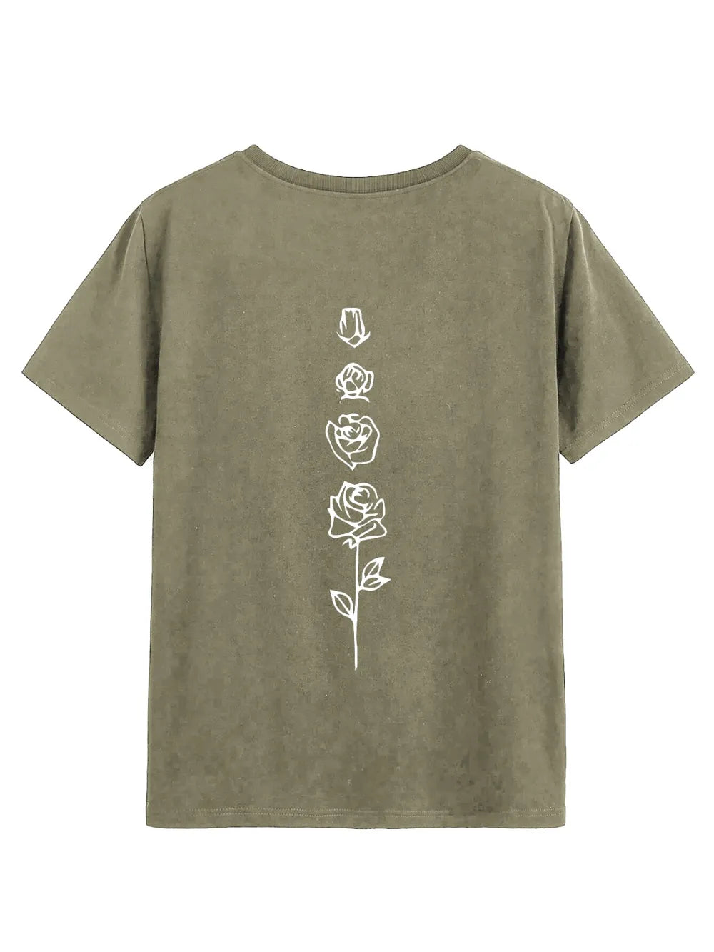 Rose Round Neck Short Sleeve T-Shirt – Trendsi | ClozArt