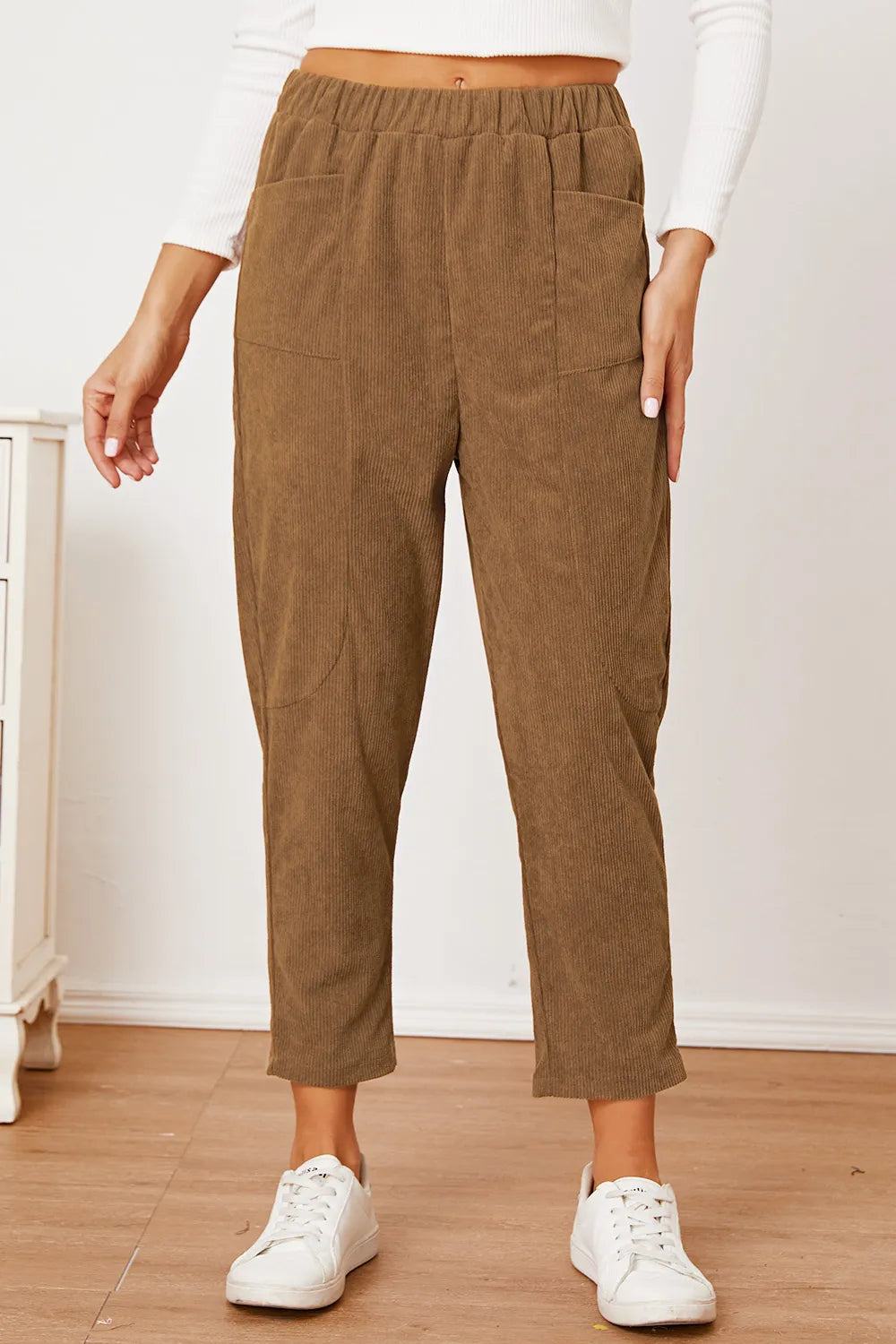Pocketed Elastic Waist Pants – Trendsi | ClozArt