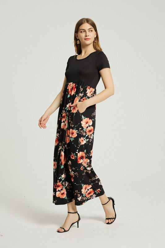 Womens Summer Casual Floral Maxi Dress With Pocket – Annva USA | ClozArt