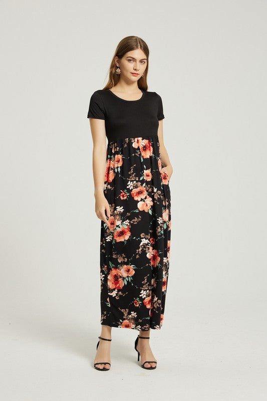 Womens Summer Casual Floral Maxi Dress With Pocket – Annva USA | ClozArt