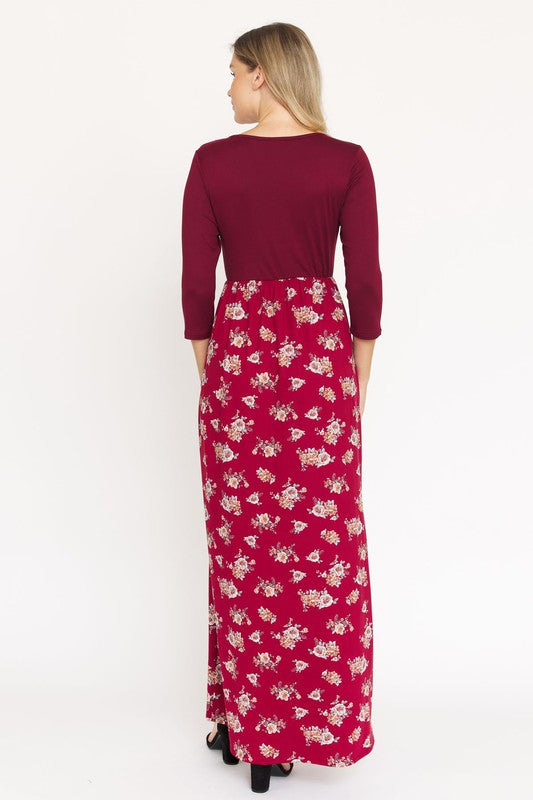 Quarter Sleeve Floral Maxi Dress – EG fashion | ClozArt