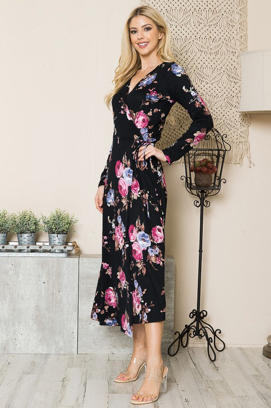 Floral Maxi Wrap Dress – Orange Farm Clothing | ClozArt