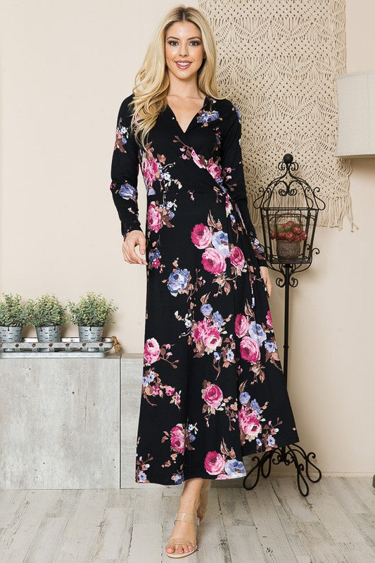 Floral Maxi Wrap Dress – Orange Farm Clothing | ClozArt