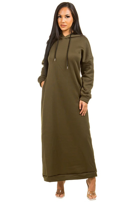 SEXY LONG MAXI HOODIE DRESS – By Claude | ClozArt