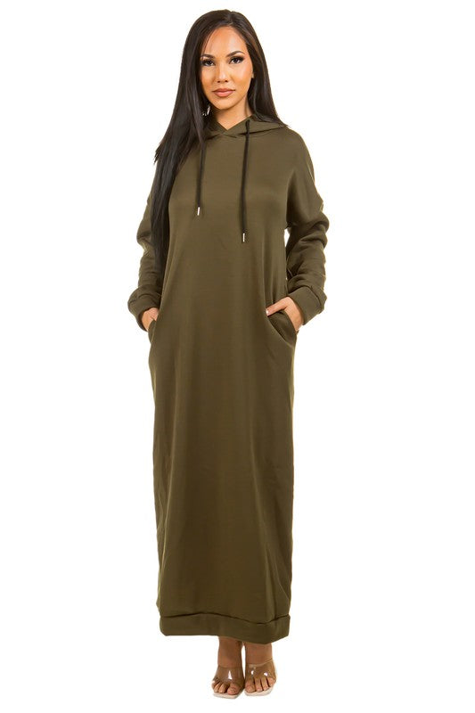 SEXY LONG MAXI HOODIE DRESS – By Claude | ClozArt