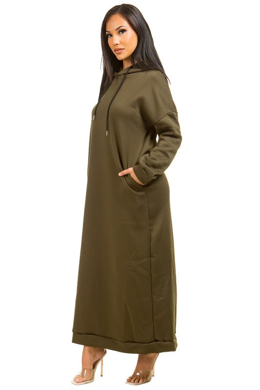SEXY LONG MAXI HOODIE DRESS – By Claude | ClozArt