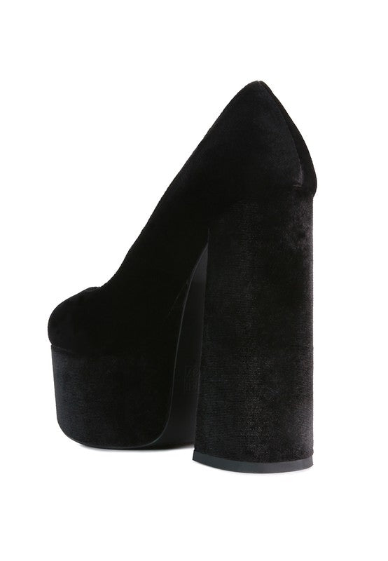 Old Novelty Platform Heel Velvet Pumps – Rag Company | ClozArt
