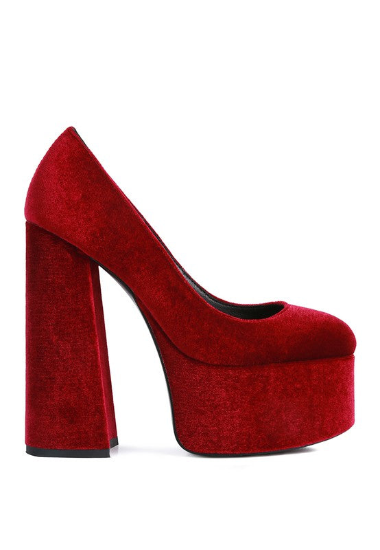 Old Novelty Platform Heel Velvet Pumps – Rag Company | ClozArt