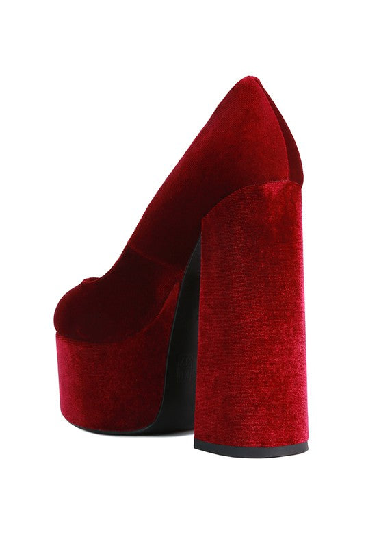 Old Novelty Platform Heel Velvet Pumps – Rag Company | ClozArt
