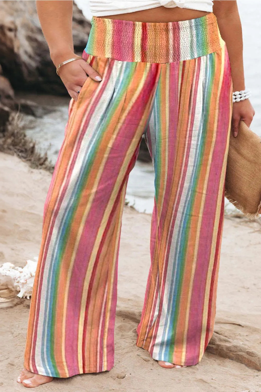 Plus Size Striped Wide Leg Pants – Trendsi | ClozArt