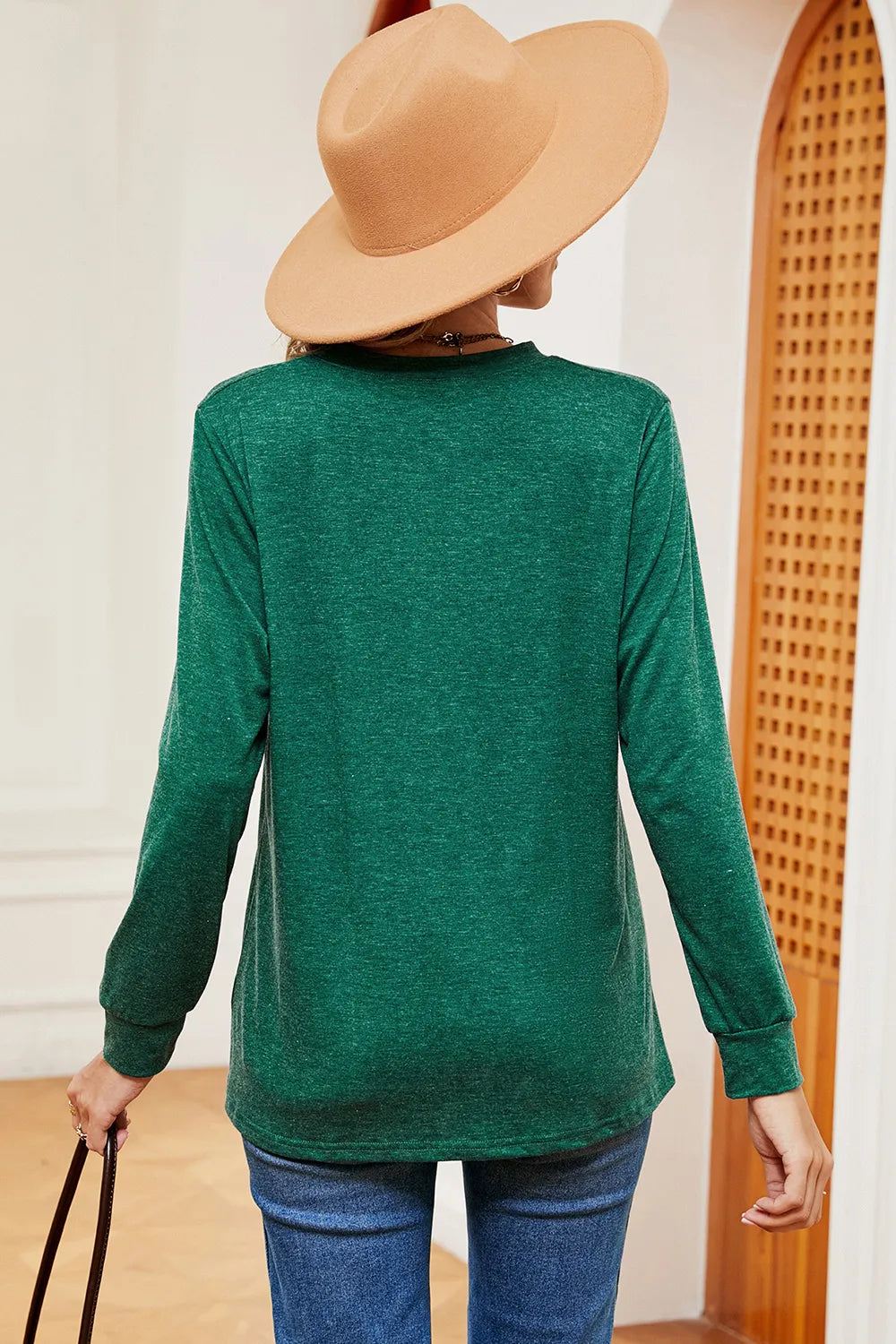 Notched Long Sleeve T-Shirt – Trendsi | ClozArt