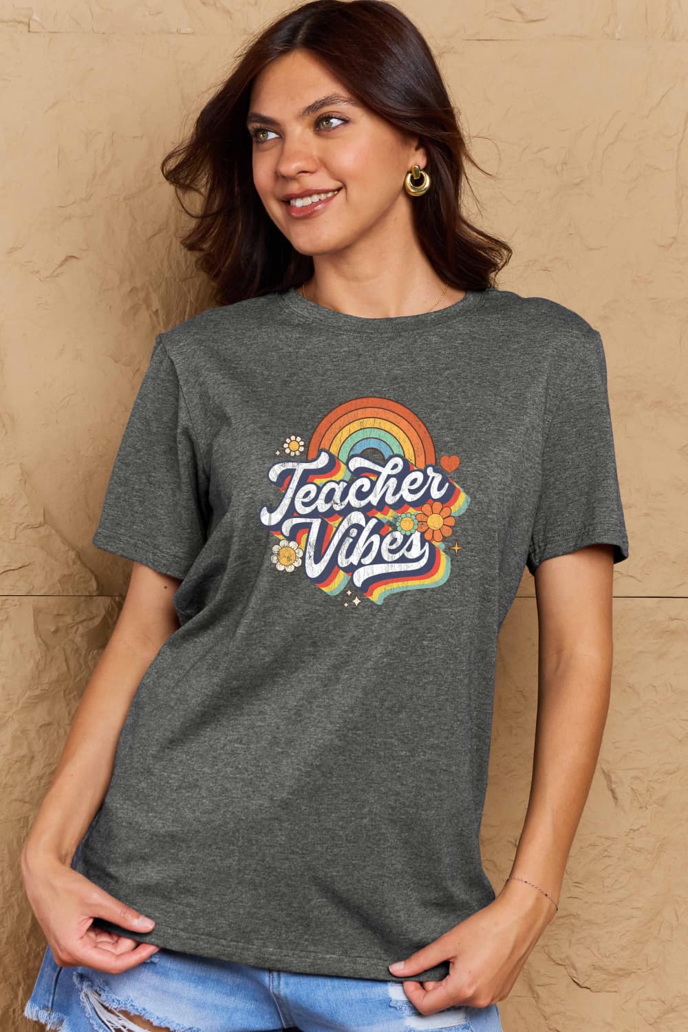 Simply Love Full Size TEACHER VIBES Graphic Cotton T-Shirt – Trendsi | ClozArt