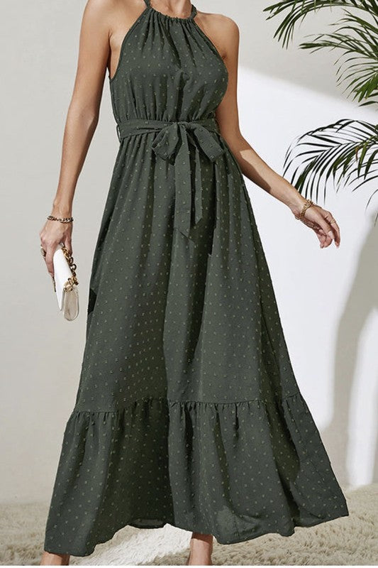 Dotted halter maxi dress – Miss Sparkling | ClozArt