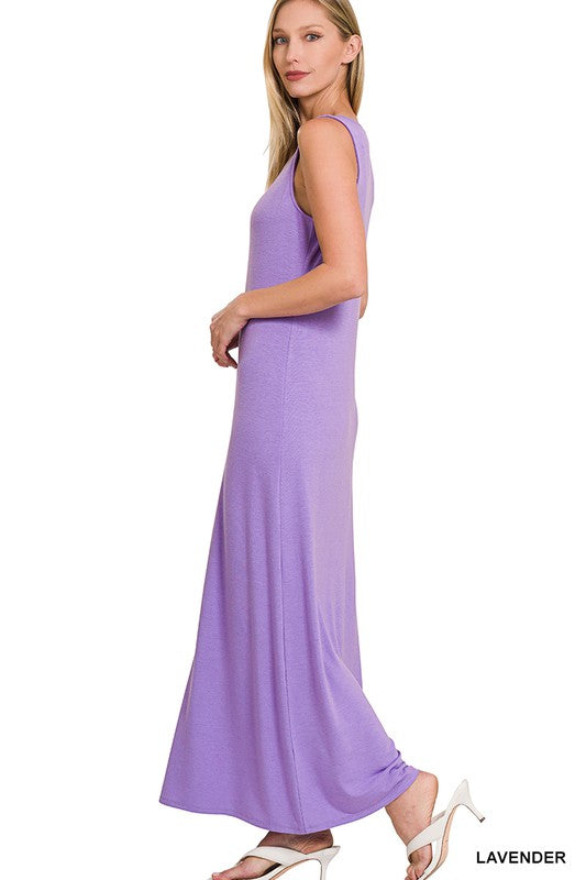 Sleeveless Flared Scoop Neck Maxi Dress – ZENANA | ClozArt