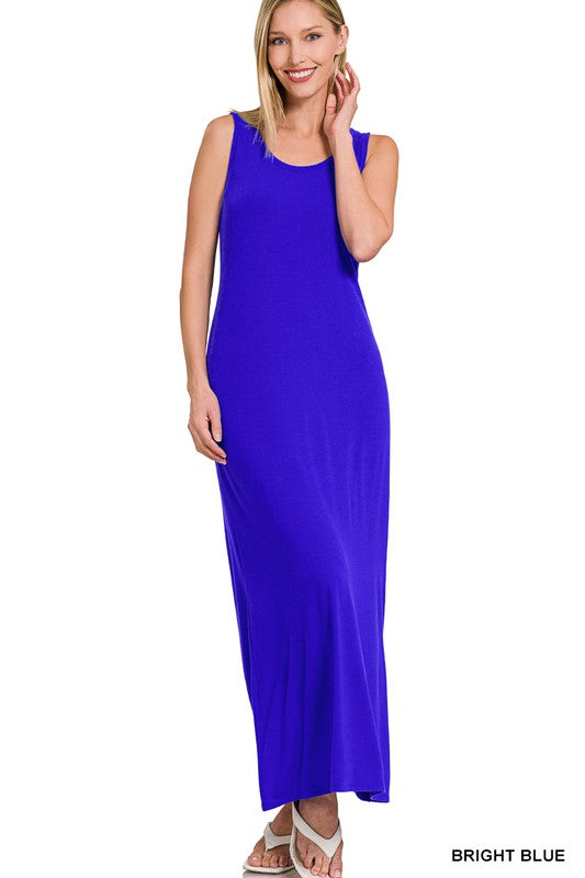 Sleeveless Flared Scoop Neck Maxi Dress – ZENANA | ClozArt