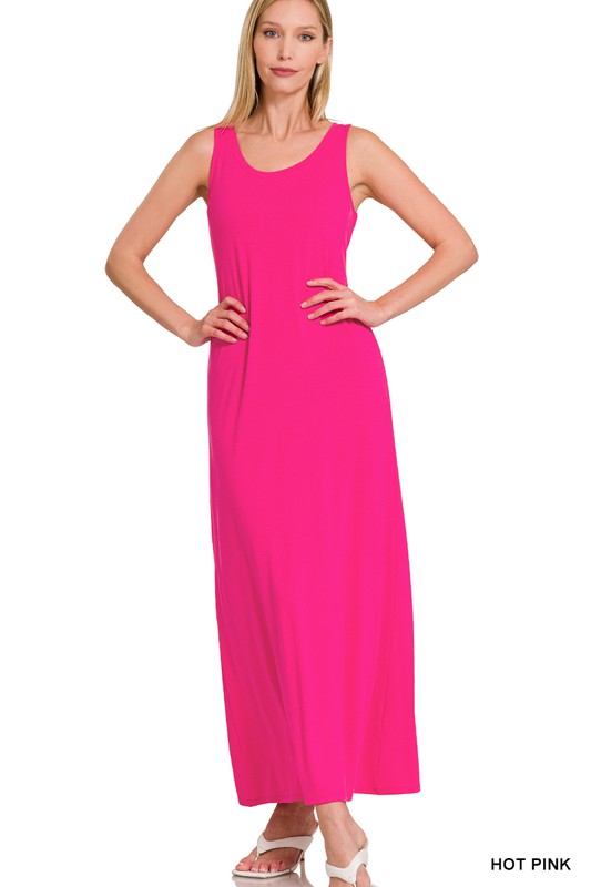 Sleeveless Flared Scoop Neck Maxi Dress – ZENANA | ClozArt