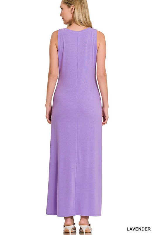 Sleeveless Flared Scoop Neck Maxi Dress – ZENANA | ClozArt