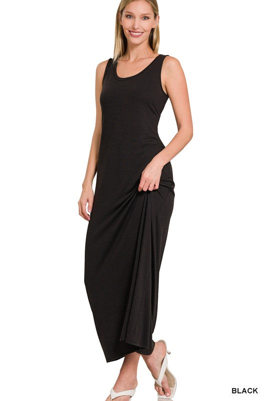 Sleeveless Flared Scoop Neck Maxi Dress – ZENANA | ClozArt