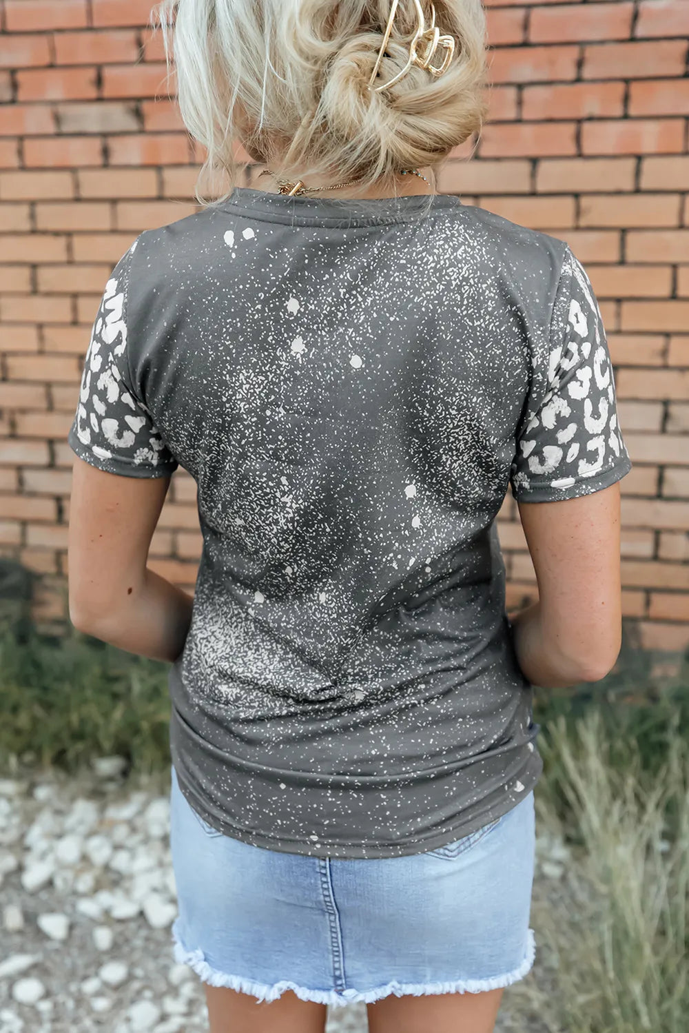 Leopard Round Neck Short Sleeve T-Shirt – Trendsi | ClozArt