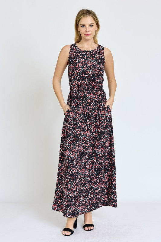 Polka Dot Blouson Maxi Dress – EG fashion | ClozArt