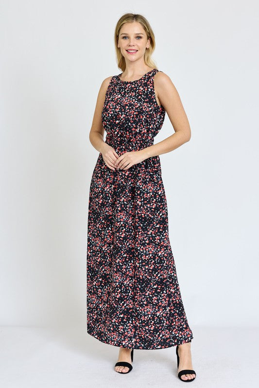 Polka Dot Blouson Maxi Dress – EG fashion | ClozArt