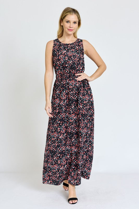 Polka Dot Blouson Maxi Dress – EG fashion | ClozArt