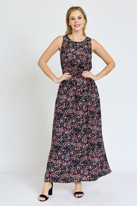 Polka Dot Blouson Maxi Dress – EG fashion | ClozArt
