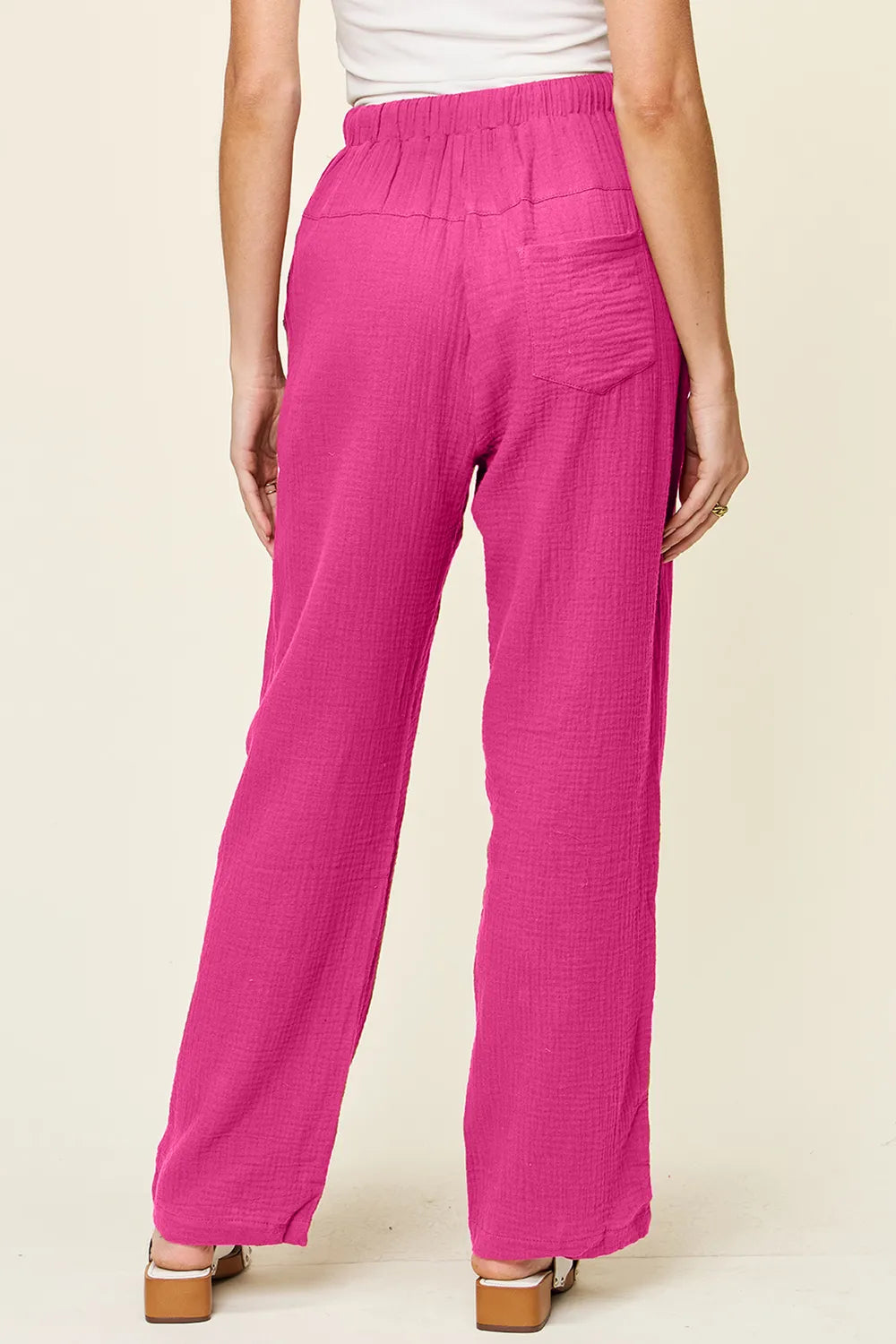 Double Take Full Size Texture Drawstring Straight Pants – Trendsi | ClozArt