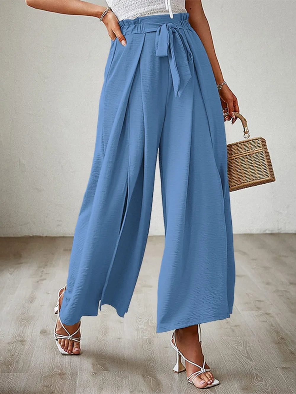 Tied Slit Wide Leg Pants – Trendsi | ClozArt