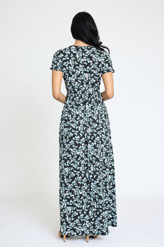 Plus Spring Pattern Surplice Maxi Dress – EG fashion | ClozArt