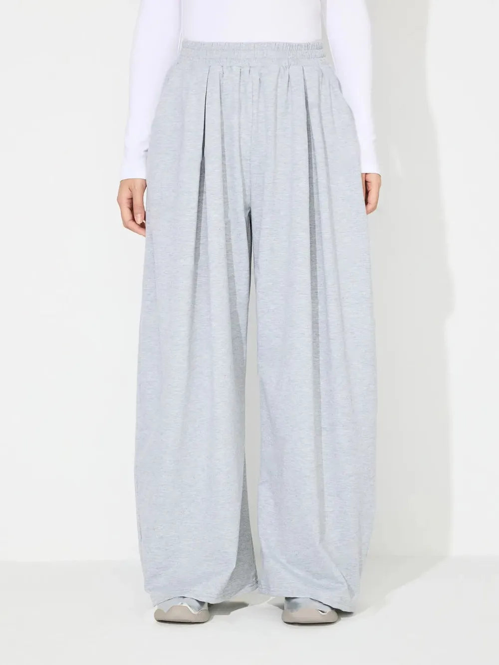 Elastic Waist Wide Leg Pants with Pockets – Trendsi | ClozArt