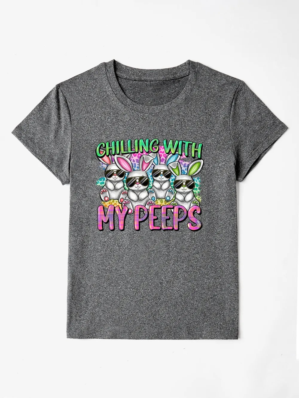 CHILLING WITH MY PEEPS Round Neck T-Shirt – Trendsi | ClozArt