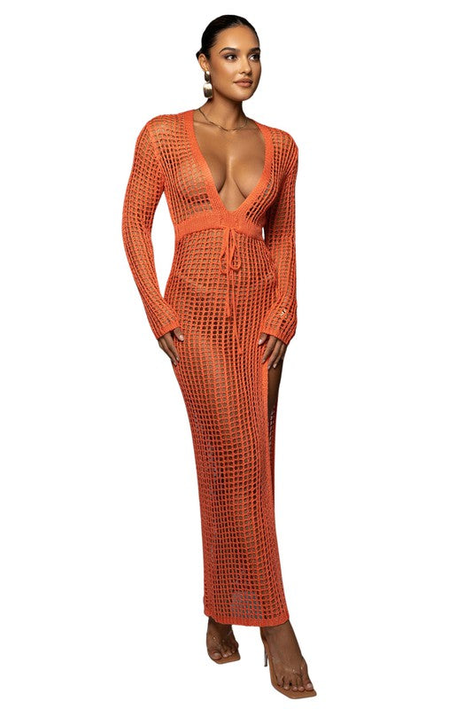 SEXY CROCHET HOLLOW CARVED MAXI DRESS – By Claude | ClozArt