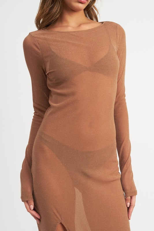 GLITTER MESH MAXI DRESS – Emory Park | ClozArt