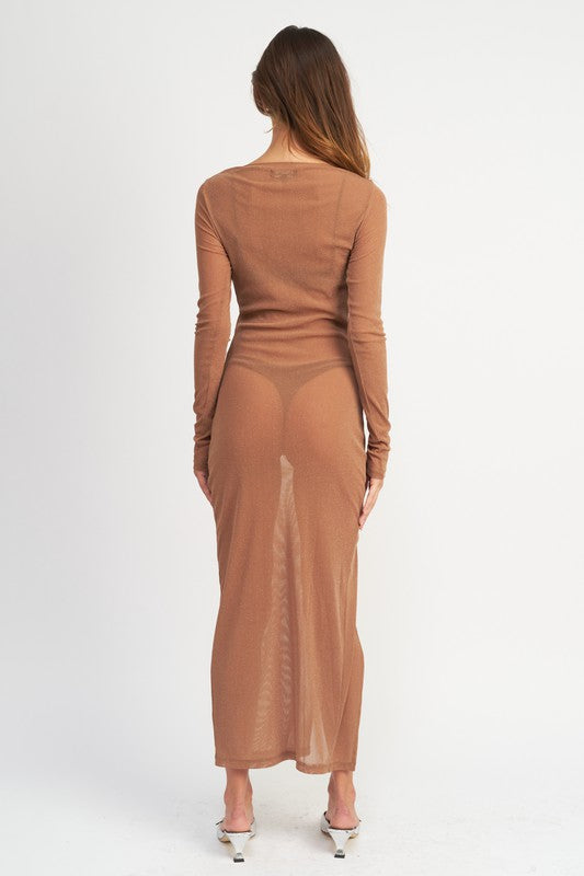 GLITTER MESH MAXI DRESS – Emory Park | ClozArt