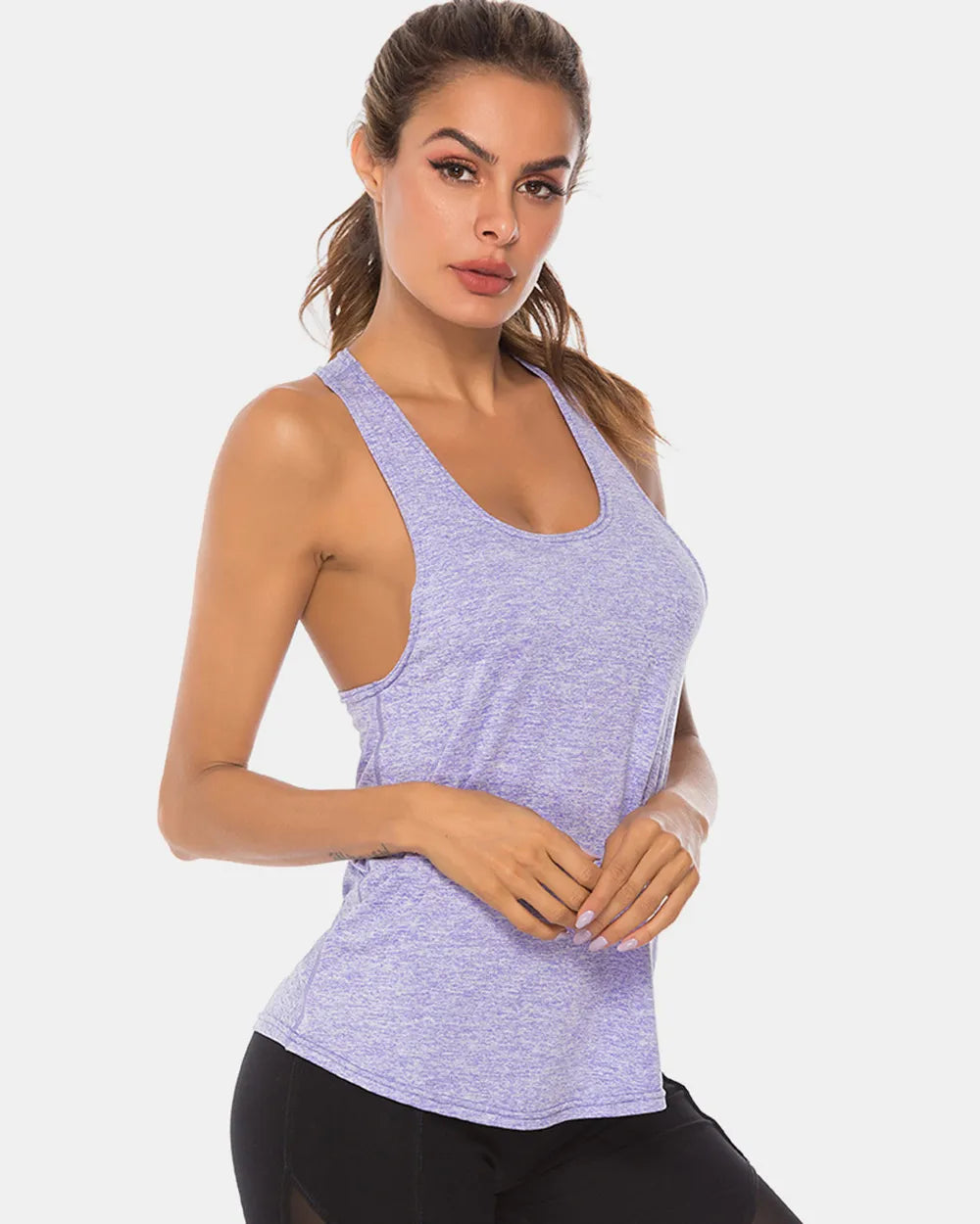 Full Size Scoop Neck Wide Strap Active Tank – Trendsi | ClozArt