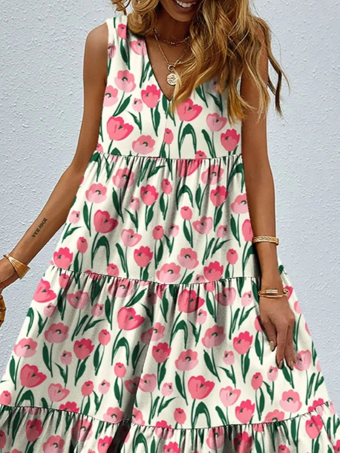 Floral Tiered Maxi Tank Dress – Trendsi | ClozArt