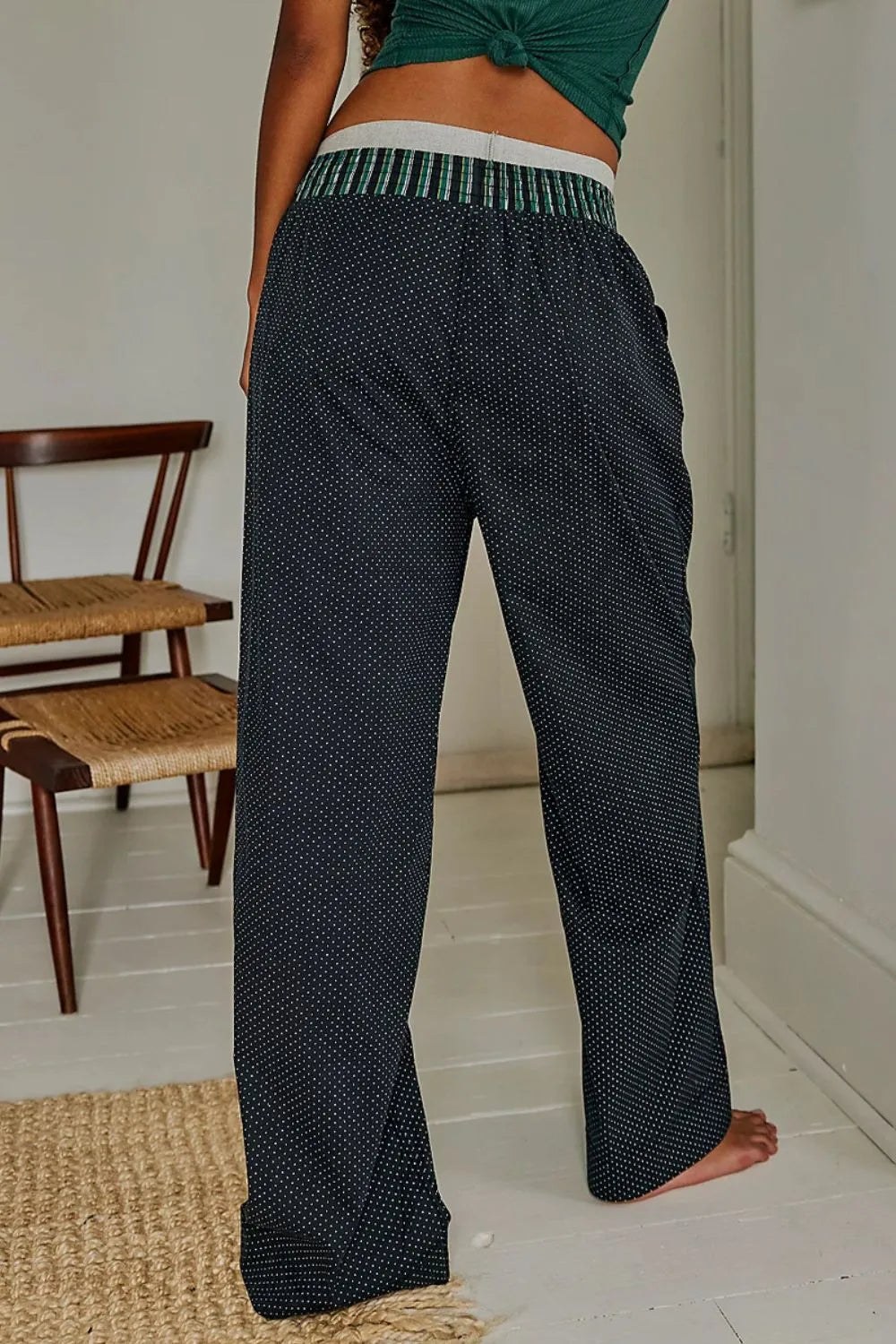 Polka Dot Elastic Waist Wide Leg Pants – Trendsi | ClozArt
