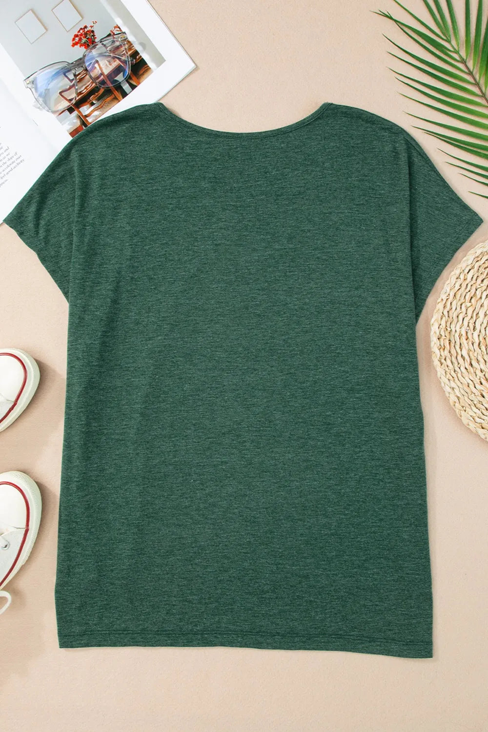 Heathered V-Neck Short Sleeve T-Shirt – Trendsi | ClozArt