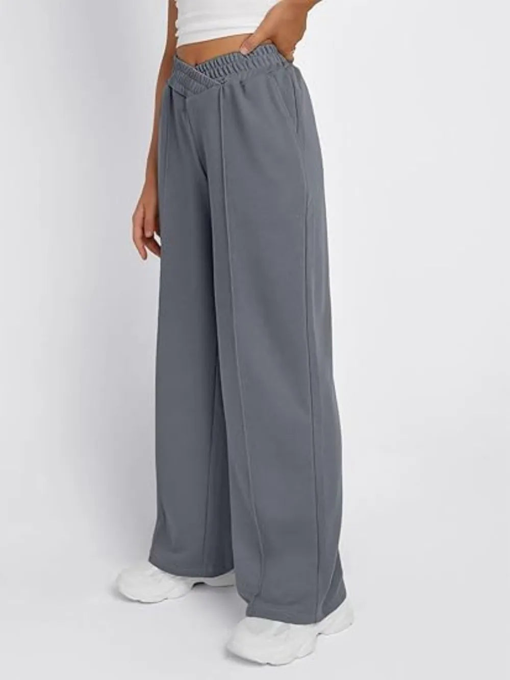 Elastic Waist Wide Leg Pants – Trendsi | ClozArt