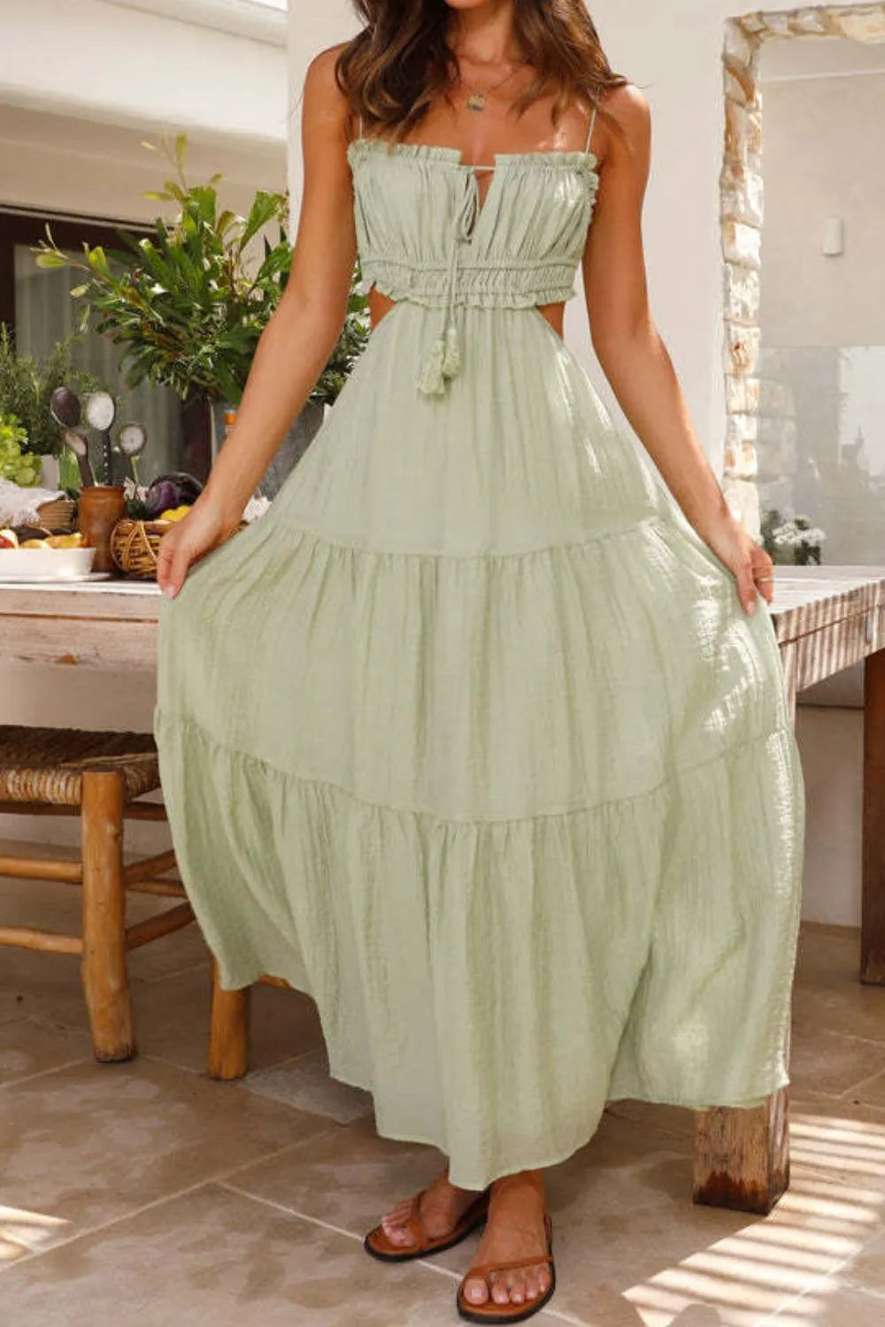 Cutout Square Neck Midi Cami Dress – Trendsi | ClozArt