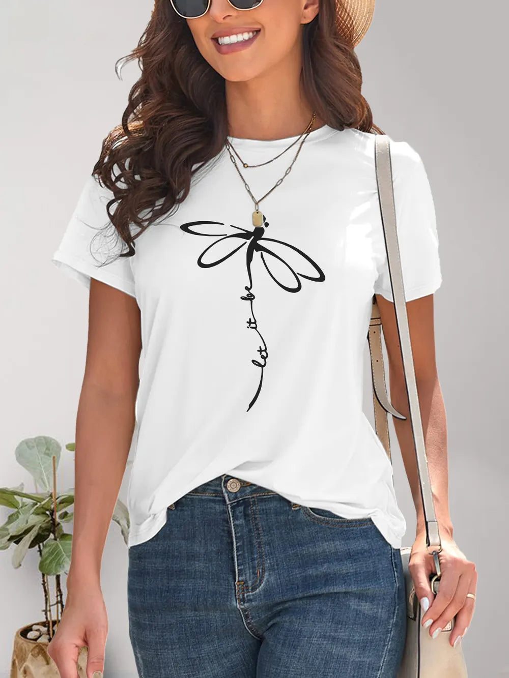 Dragonfly Graphic Round Neck Short Sleeve T-Shirt – Trendsi | ClozArt