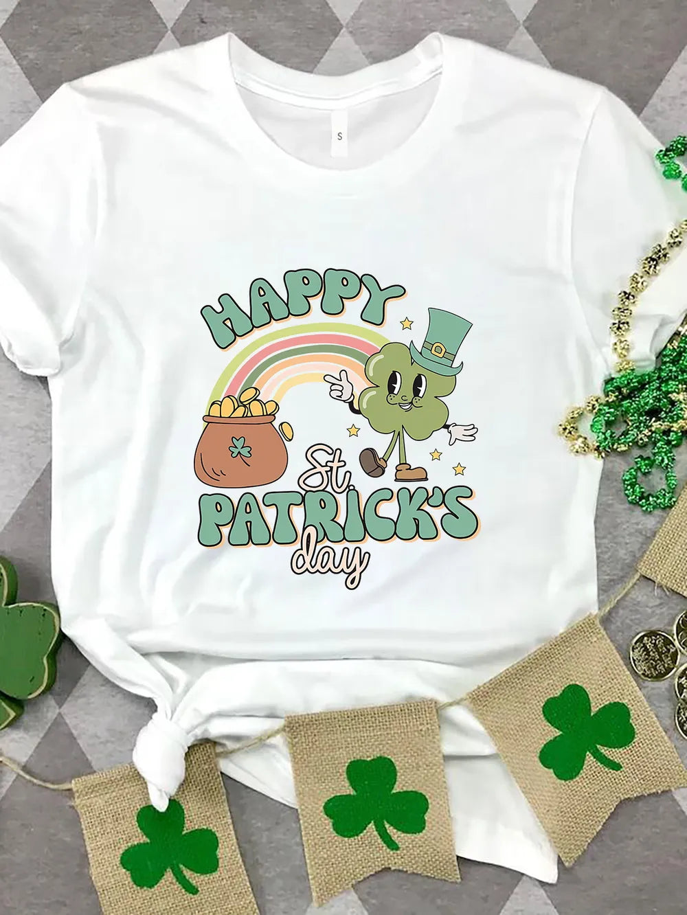 HAPPY ST PATRICK'S DAY Round Neck T-Shirt – Trendsi | ClozArt