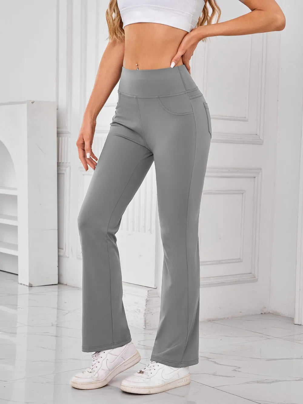 Lovelet High Waist Active Pants with Pockets – Trendsi | ClozArt